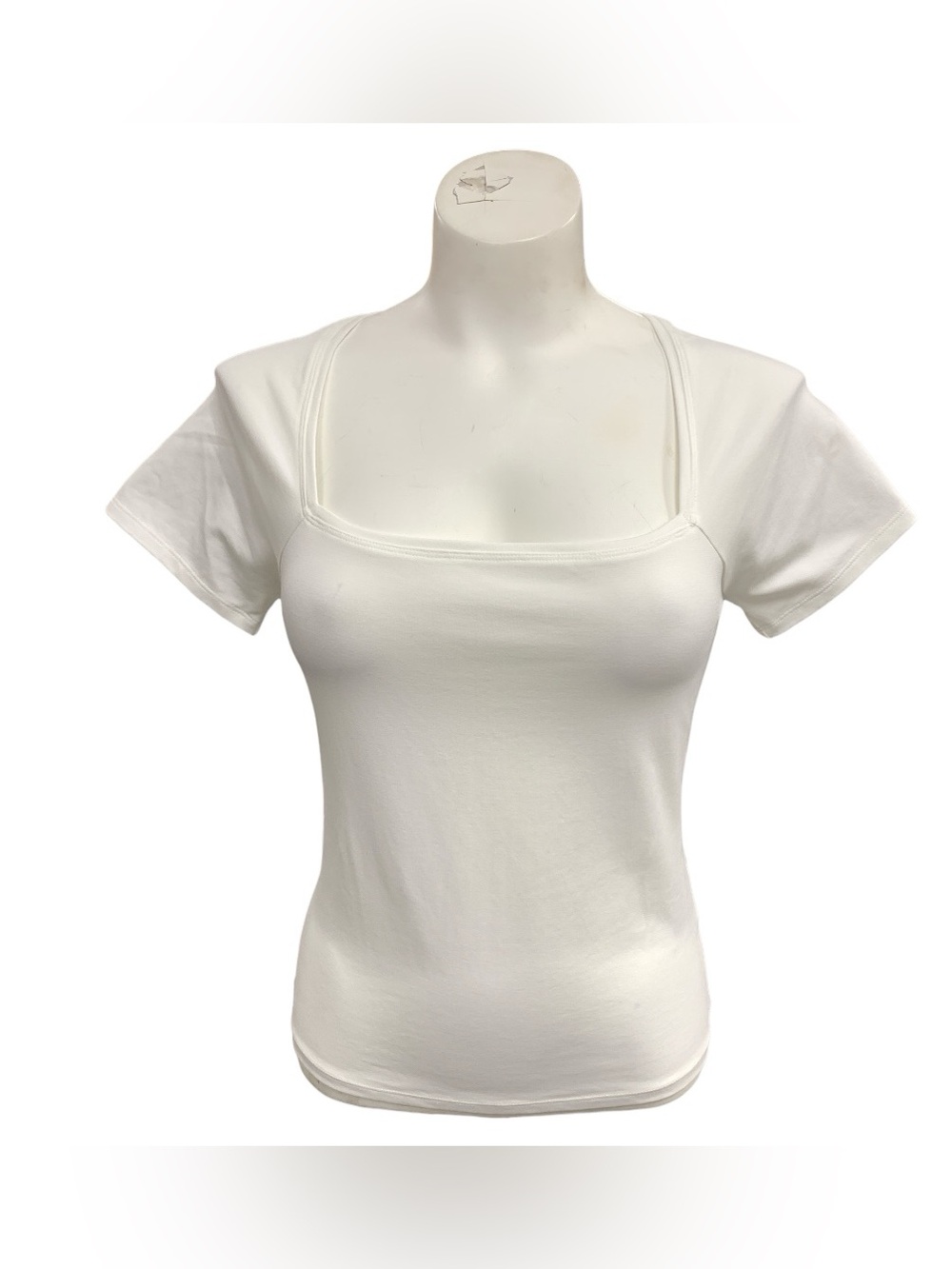 Everlane White Square-Neck Short Sleeve Tee Size M